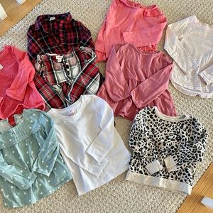 Girls 3T long sleeve shirts lot